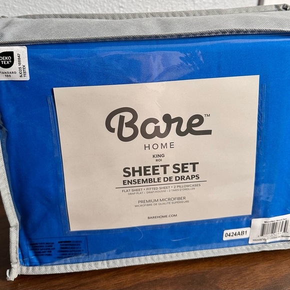 Microfiber Blue Sheet Set. King size. - Picture 6 of 7
